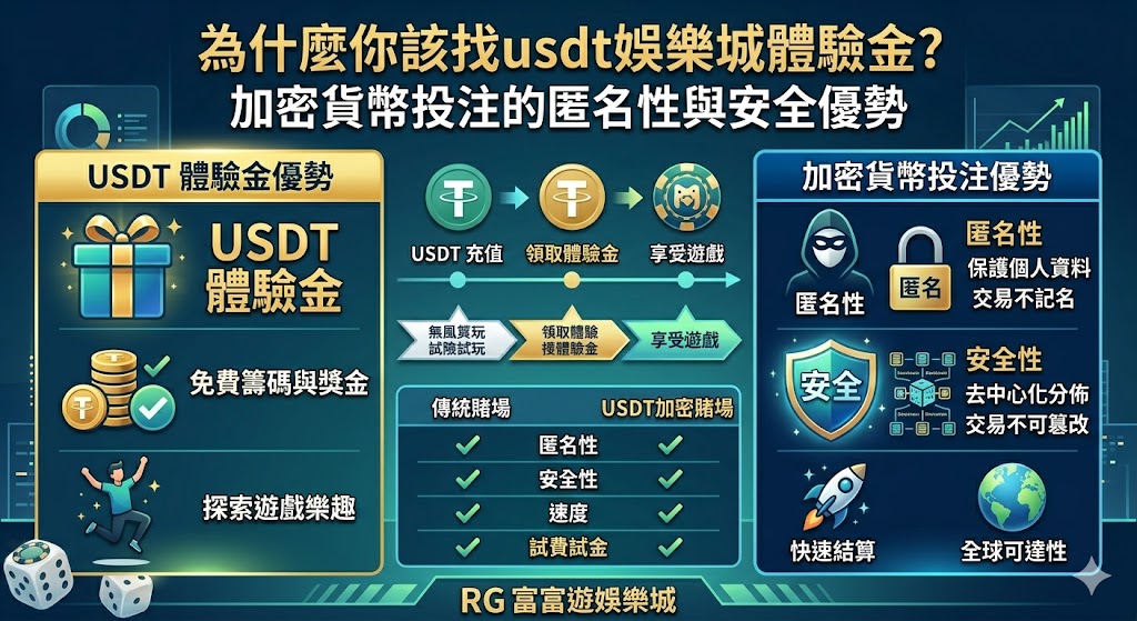 為什麼你該找usdt娛樂城體驗金？加密貨幣投注的匿名性與安全優勢